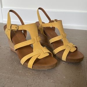Franco Sarto Honduras Yellow Leather Sandals
